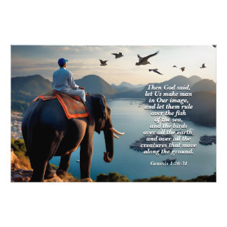 Laten we Man maken in ons afbeelding, God & Schepp Foto Afdruk