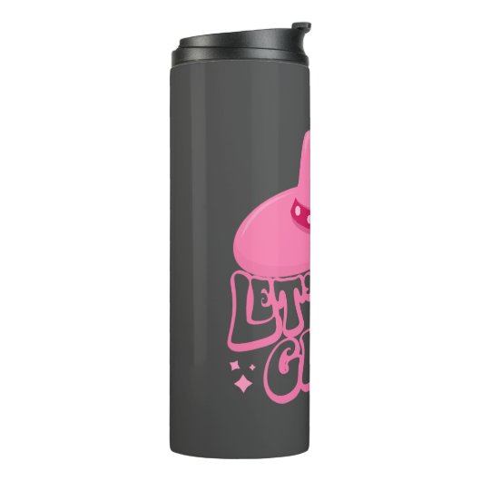 Laten we meiden gaan, meisjes reizen, Retro grafis Thermosbeker (Gedraaid links)