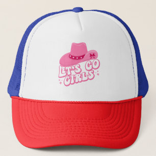 Laten we meiden gaan, meisjes reizen, Retro grafis Trucker Pet