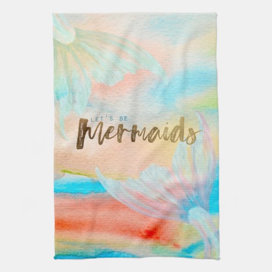 Laten we Mermaids Kitchen Towel zijn Theedoek (Verticaal)