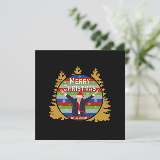 Laten we met Brandon Kerstmis gaan, Trump Snowflak Kaart (Staand voorkant)