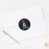 Laten we met pray grappige flesjes pun Dark BG Ronde Sticker (Envelop)