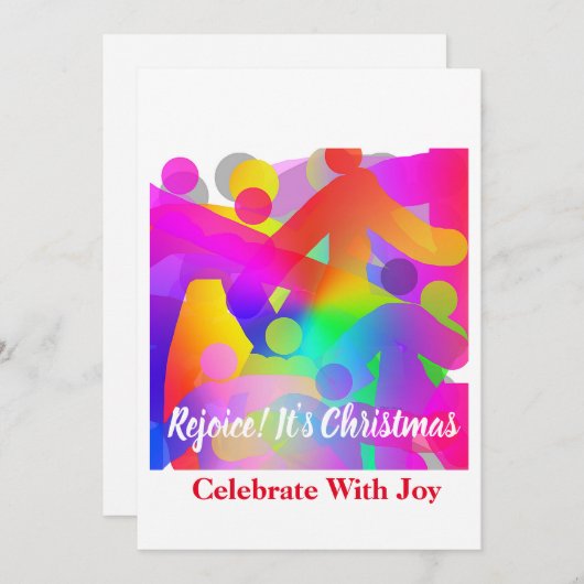 Laten we met vreugde vieren dat het Kerstmis is Feestdagenkaart (Voorkant / Achterkant)