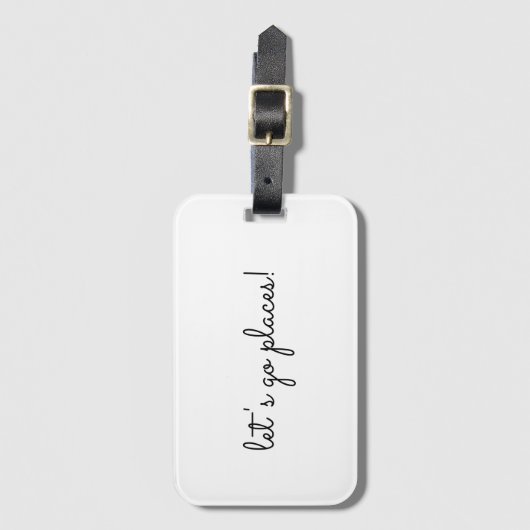 Laten we Moderne aangepaste tekst voor script plaa Bagagelabel (Voorkant (verticaal))