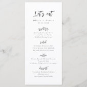 Laten we Moderne Chic Script Minimalist Wedding Ea Menu (Voorkant)