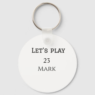 Laten we naam monogram letter sport masculien spel sleutelhanger