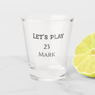 Laten we naam monogram letter sport masculien toev shot glas