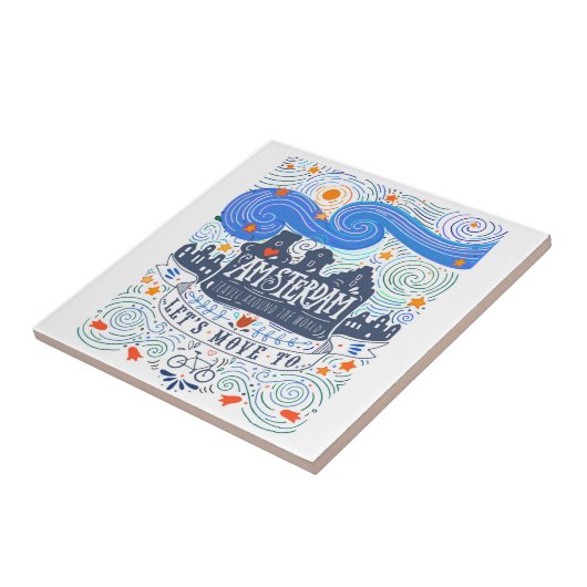 Laten we naar Amsterdam gaan Tegeltje (Zijkant)