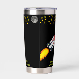 Laten we naar de maan geïsoleerde tumbler gaan drinkbeker