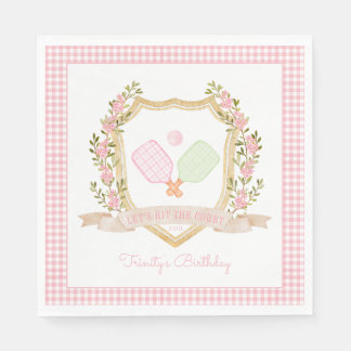 Laten we naar de rechtbank gaan | Preppy Pink Pick Servet