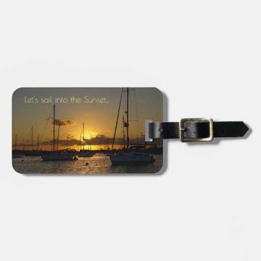 Laten we naar de zon varen bagagelabel (Voorkant horizontaal)