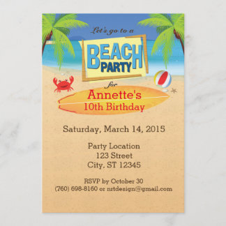 Laten we naar een strandfeest gaan kaart