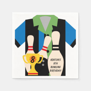 Laten we naar het Bowling Custom Birthday Paper Na Servet