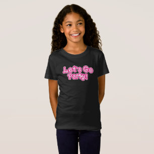 Laten we naar het feest gaan Roze & Witte Sterren T-shirt
