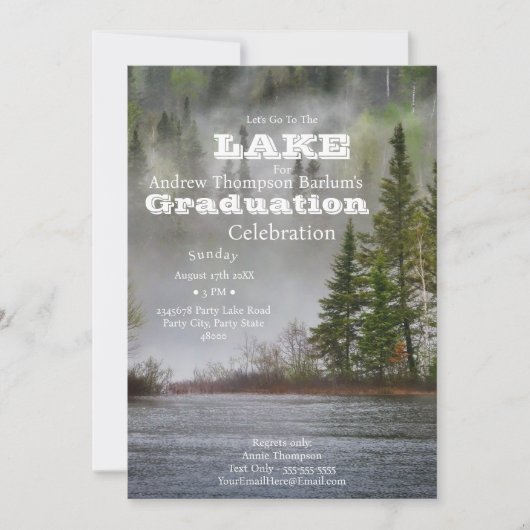 Laten we naar het meer Afstuderen gaan Kaart (Voorkant)