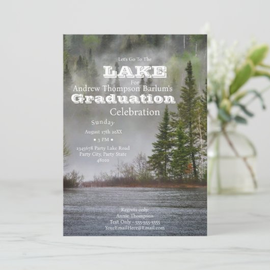 Laten we naar het meer Afstuderen gaan Kaart (Staand voorkant)