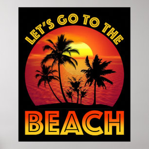 Laten we naar het strand gaan poster