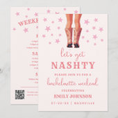 Laten we Nashty Bachelorette Weekend Itinerary hal Kaart (Voorkant / Achterkant)