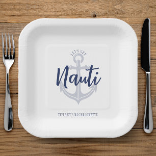 Laten we Nauti Anker Blauwe Bachelorette Feest Papieren Bordje