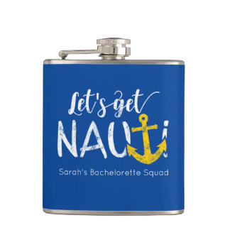 Laten we Nauti Nautical Theme Bachelorette Flask h Heupfles