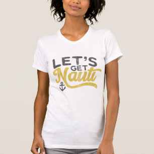 Laten we Nauti Nautical  Type Geel Geel T-shirt