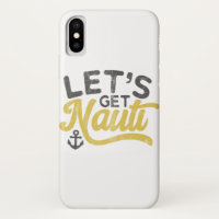 Laten we Nauti Nautical Vintage Type Grijs Geel kr