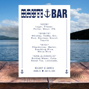 Laten we Nauti Nautical Wedding Bar Drinken Menu