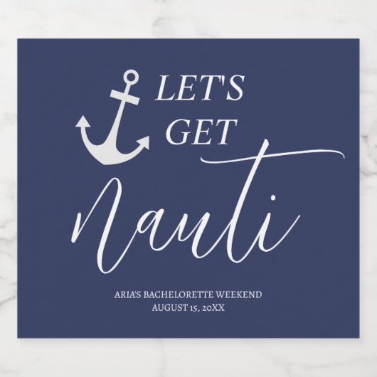 Laten we Nauti wijn & mousserende wijn label Sparkling Wijnetiket (Enkel label)