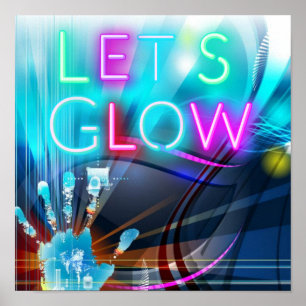 Laten we Neon Psychedelia Festival Party Rave beki Poster