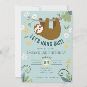 Laten we Oerwoud Sloth Verjaardag ophangen Kaart
