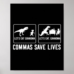 Laten we oma eten Laten we eten, oma Komma's redde Poster