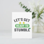 Laten we ons klaar maken om te struikelen St. Patr Uitnodiging Briefkaart (Staand voorkant)