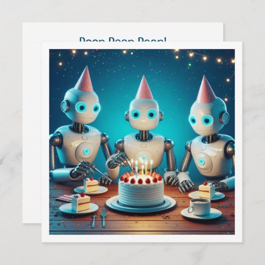 Laten we ons opmaken voor robotverjaardag, wetensc kaart (Voorkant / Achterkant)