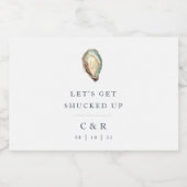 Laten we ons opsluiten | Kustoester bruiloft Likeurfles Etiket (Enkel label)