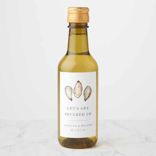 Laten we ons opsluiten | Kustoester bruiloft Wijn Etiket (Voorkant)