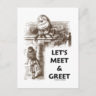 Laten we ontmoeten en Greet Alice Humpty Dumpty Wo Briefkaart