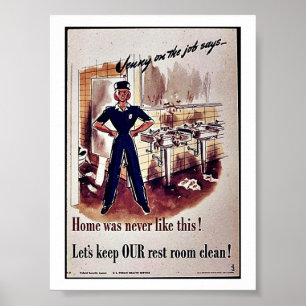 Laten we onze rustkamer schoon houden! poster
