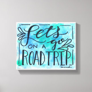 Laten we op een weg rijden canvas afdruk