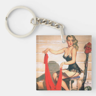 Laten we op jacht gaan - Vintage Pin-up Kunst Sleutelhanger