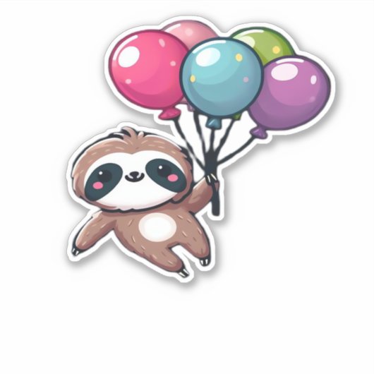 Laten we ophangen Het is mijn verjaardag ballon lu Sticker (Voorkant)