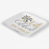 Laten we Oud en Nieuw vieren Zwart Goud Zilver    Papieren Bordje (Gebogen)