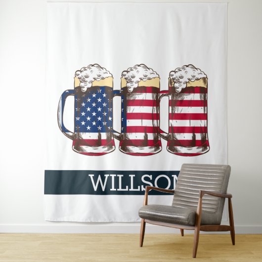 Laten we Par-T-shirt alsof het 4 juli BACKDROP Wandkleed (In situ)