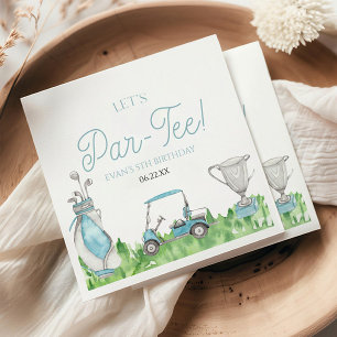 Laten we Par-T-shirt Blue Golf verjaardagsfeestje Servet