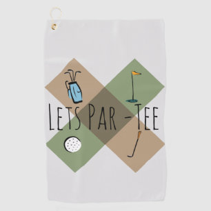 Laten we Par T-shirt Funny Golf Humor Golfhanddoek