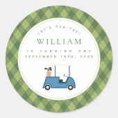 Laten we Par T-shirt Golf Argyle Pattern Eerste Ve Ronde Sticker (Voorkant)