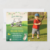 Laten we Par-T-shirt Golf Boy Party Baby shower Fo Kaart (Voorkant)