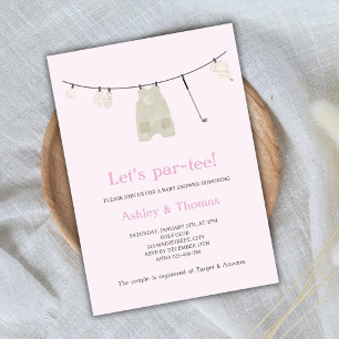 Laten we Par-T-shirt Golf Schattige Meisje Baby sh Kaart