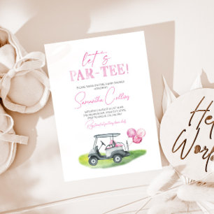Laten we Par-t-shirt golfthema Baby shower uitnodi Kaart