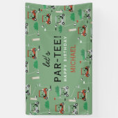 Laten we Par-T-shirt golfthema verjaardagsfeestje Spandoek (Verticaal)