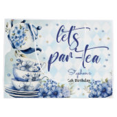 Laten we par-tea bloemenverjaardag voor kinderen groot cadeauzakje (Achterkant)